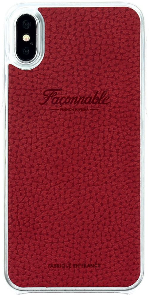 Coque rigide Façonnable French Riviera Rouge et transparent pour iPhone X