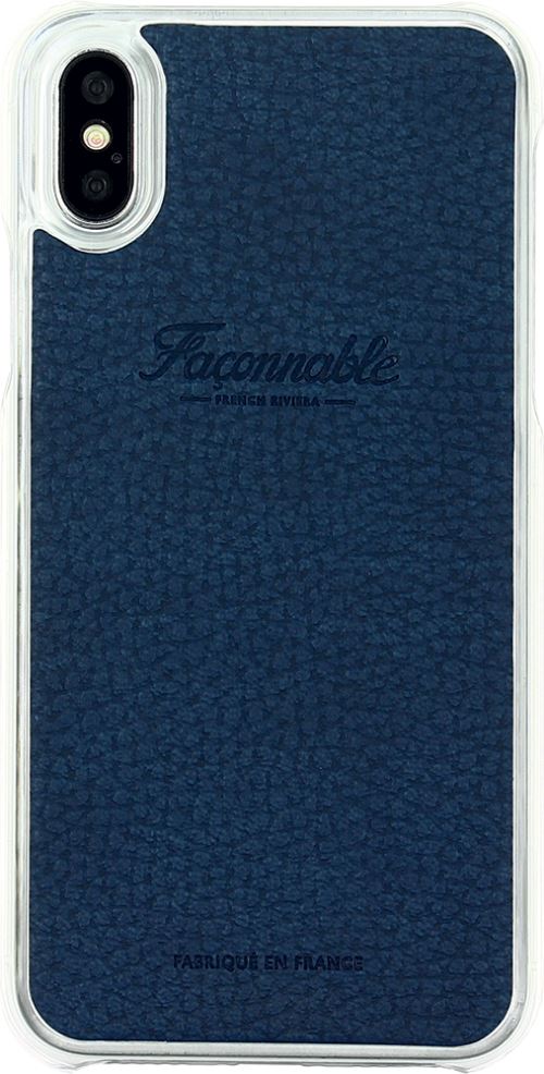 Coque rigide Façonnable bleue collection French Riviera pour iPhone X