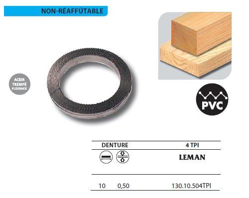 Leman - 1 Rouleau de 50 mètres Lame scie à ruban en acier trempé Flexback 10x0,5 4TPI