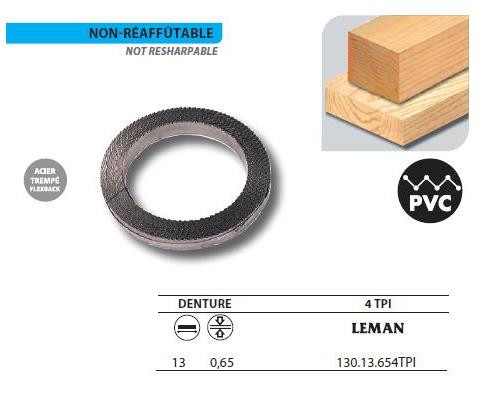 Leman - 1 Rouleau de 50 mètres Lame scie à ruban en acier trempé Flexback 13x0,65 4TPI