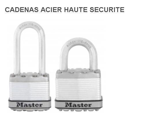 MasterLock - Cadenas Acier haute sécurité 45mm