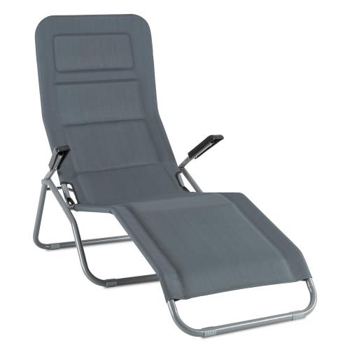 Blumfeldt Vitello Noble Transat Rembourre Chaise Longue Bain De Soleil Ergonomique Avec Dossier Ajustable Gris Mobilier De Jardin Achat Prix Fnac