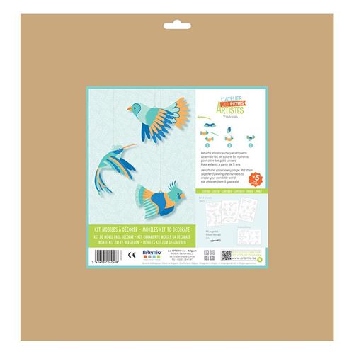 Kit de mobiles à décorer pour enfants - Oiseaux colibris - Artemio