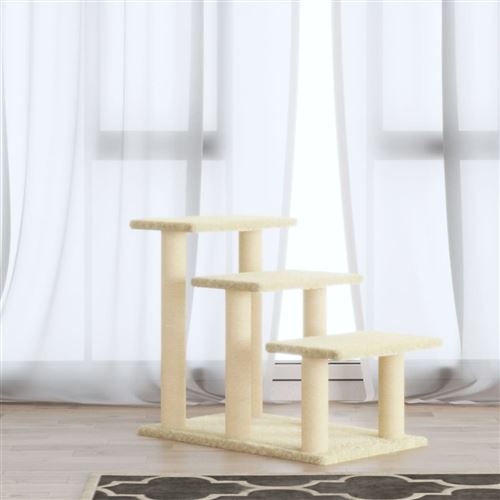 vidaXL Arbre à chat avec griffoirs en sisal Crème 50,5 cm