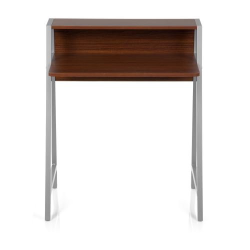 HJH Office Table d'ordinateur / bureau informatique DUMONT noyer / argent hjh OFFICE