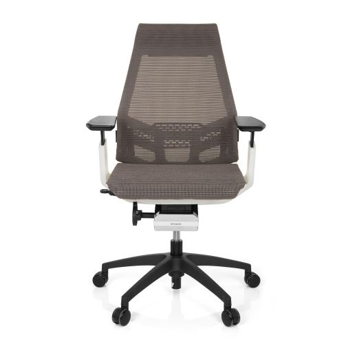 HJH Office Chaise de bureau / chaise bureau GENIDIA SMART WHITE tissu maille gris hjh OFFICE
