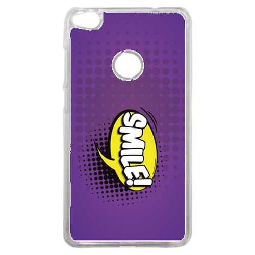 Coque Smile Fond Mauve Compatible P8 2017 Transparent