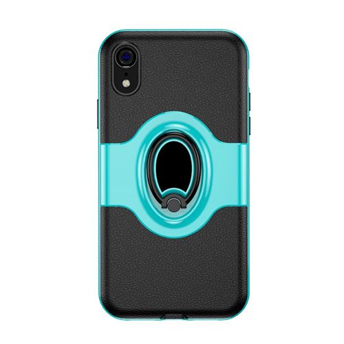 Coque en TPU combo support d'anneau cyan pour votre Apple iPhone XR