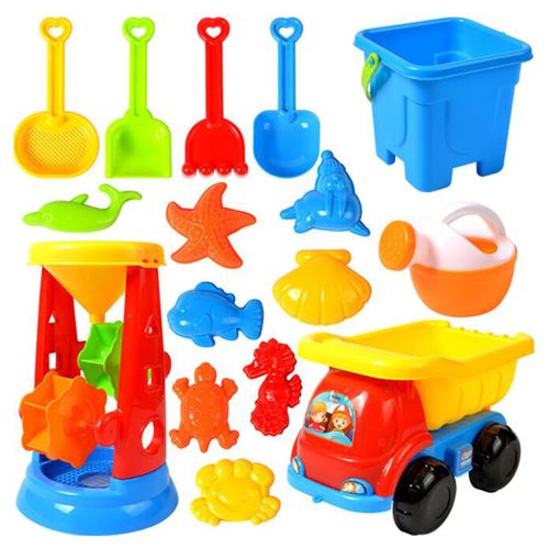 Jouet de plage Robuste Variété 16 pièces-multicolore