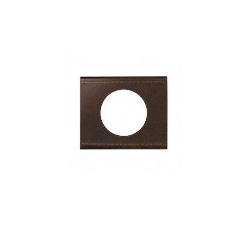 Plaque cuirée Céliane - Cuir brun texturé - Unique