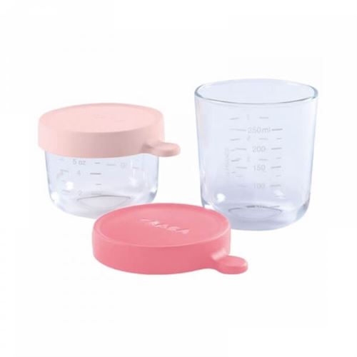 Coffret 2 portions verre 150 ml pink/250 ml dark pink