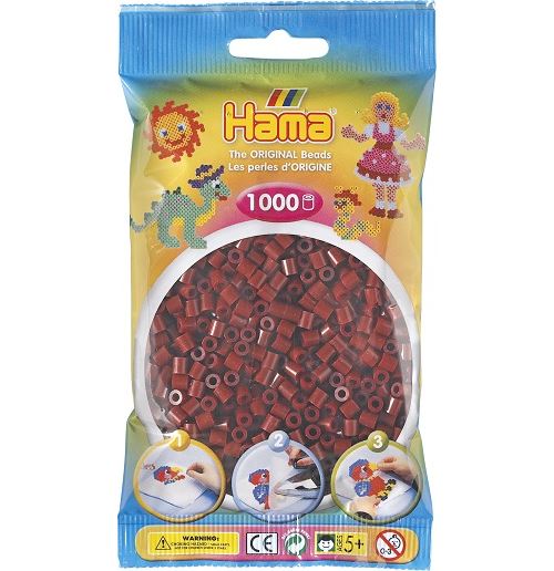 Sachet de 1000 perles a repasser hama midi bordeaux - loisirs creatifs - 207-30