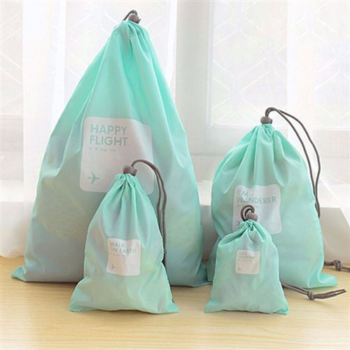 SHOP-STORY - Pack de 4 Organisateurs de Valise Étanches pour Chaussures, Sous-Vêtements etc - Bleu
