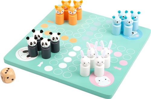 Small Foot jeu pour enfant Ludo junior 20 x 20 cm vert menthe 18 pièces