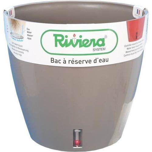 Riviera Taupe Bac À Réserve D’eau Rond Eva New 36 - 24,5 L