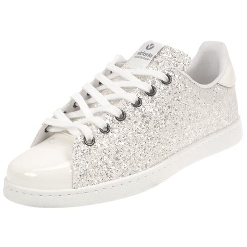 Chaussures basses cuir ou simili Victoria Deportivoblpaillette cuir Blanc taille : 41 réf : 39218
