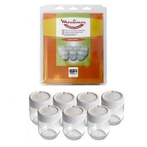 Lot De 7 Pots En Verre avec Couvercle Yaourtière A14A03 Moulinex - 255111