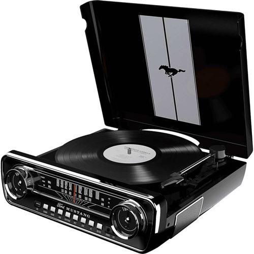 Ion MUSTANGLPBLACK - Platine Vinyle Mustang LP Radio/USB/HP/AUX - Noire