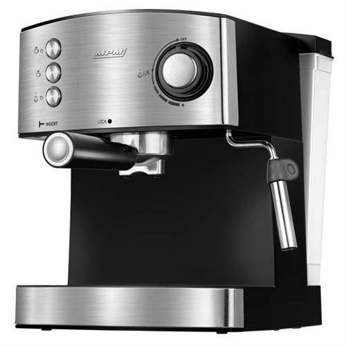 MPM MKW-06M Machine à espresso et cappuccino 20 bars, mousseur de lait, chauffe-tasses 850W Plata