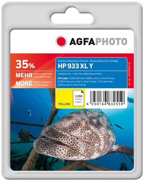 AgfaPhoto - 135% - geel - compatibel - inktcartridge (alternatief voor: HP 933XL, HP CN056AE) - voor HP Officejet 6100, 6600 H711a, 6700, 7110, 7510, 7610, 7612