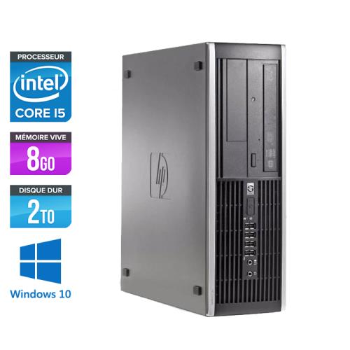 Unité centrale HP Elite 8200 SFF - Noir - Intel Core i5-2400 / 3.10 GHz - RAM 8 Go - HDD 2 To - DVD - Gigabit Ethernet - Windows 10 Professionnel