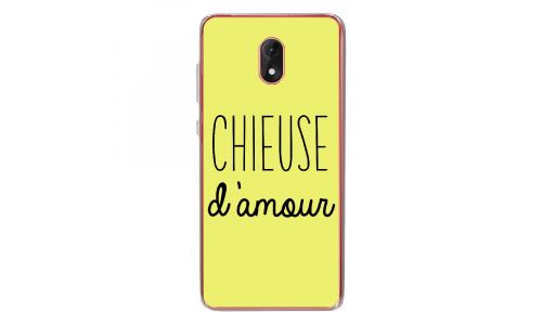 Coque souple pour Wiko Lenny 5 avec impression Motifs Chieuse d'Amour jaune