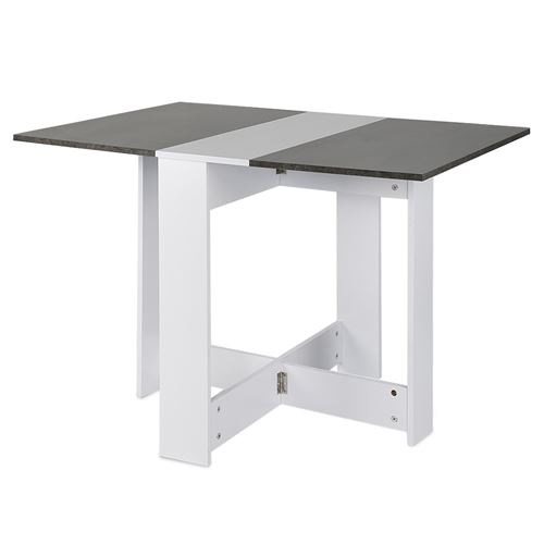 Hawoola Table pliante de Style scandinave en Carte PB de niveau E1 avec Béton 103*76*73.4cm- blanc