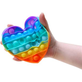 Fidget Toy Silicone Coeur Multi-couleurs [LOT 2] Jeu Anti Stress