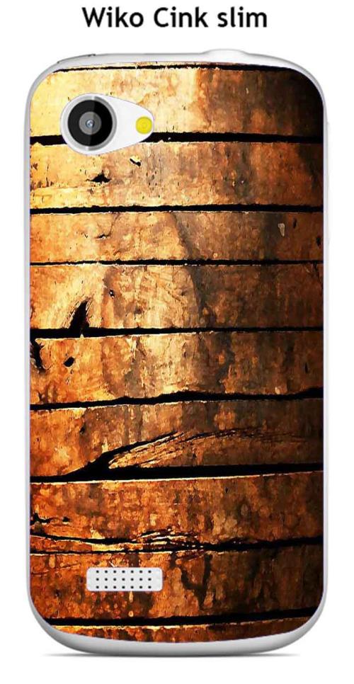 Coque Wiko Cink slim design Porte en bois