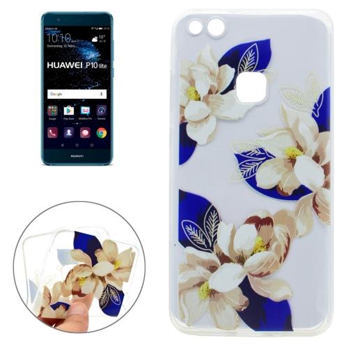 Huawei P10 Lite Coque Protection TPU Blanc fleurs bleu ALS18031