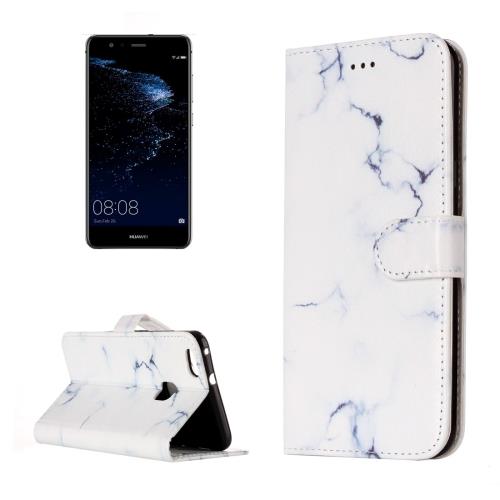 Huawei P10 Lite Housse Etui Cuir PU Blanc Effet Marbré ALS18055