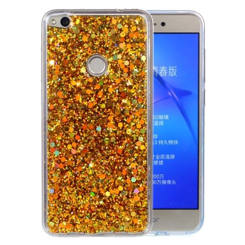 Huawei P8 Lite (2017) Coque Protection TPU Doré Effet Brillant ALS18223