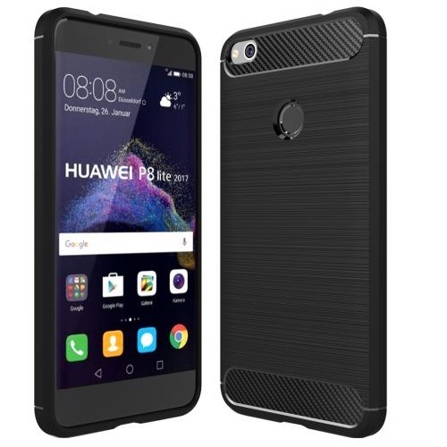Huawei P8 Lite (2017) Coque Protection TPU Noir Effet brossé ALS18226