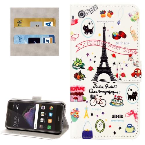 Huawei P8 Lite (2017) Housse Etui Cuir PU Tour Eiffel ALS18255
