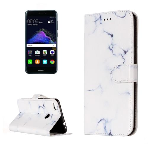 Huawei P8 Lite (2017) Housse Etui Cuir PU Blanc Effet Marbré ALS18263
