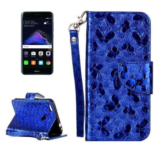 Huawei P8 Lite (2017) Housse Etui Cuir PU Bleu papillon ALS18270