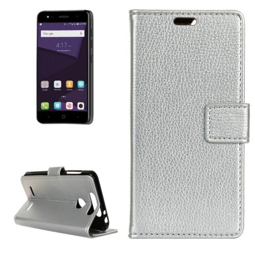 ZTE Blade V8 Lite Housse Etui Cuir PU Argenté Texture Litchi ALS17311