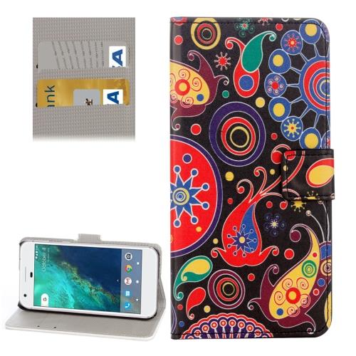 Google Pixel Housse Etui Cuir PU Poissons Fleurs Coloré ALS17578