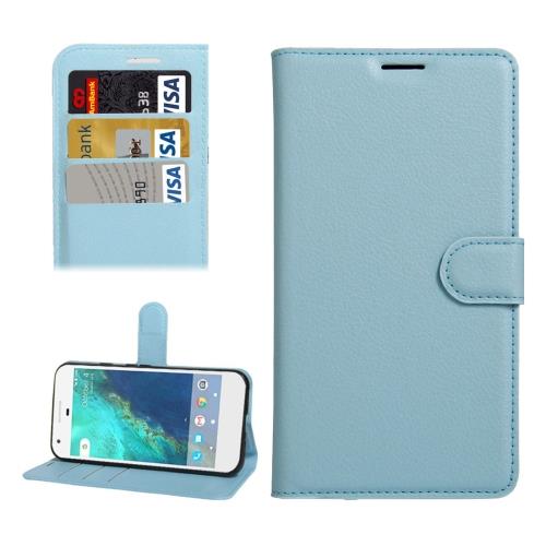 Google Pixel XL Housse Etui Cuir PU Bleu Texture Litchi ALS17674