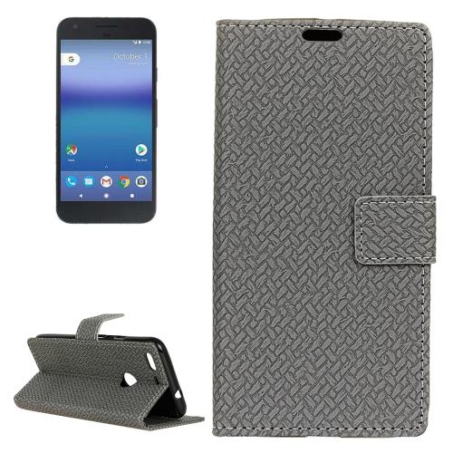 Google Pixel XL Housse Etui Cuir PU Gris Texturé ALS17682