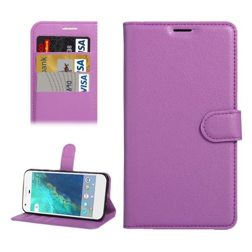 Google Pixel XL Housse Etui Cuir PU Violet Texture Litchi ALS17714