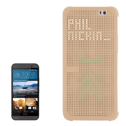 HTC One M9 Housse Etui Cuir PU Doré Horizontal ALS17727