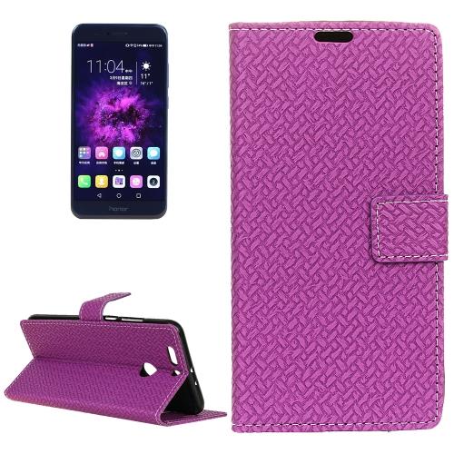 Huawei Honor 8 Pro Housse Etui Cuir PU Violet Effet Tissage ALS17810
