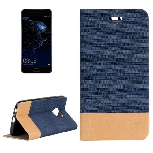 Huawei P10 Housse Etui Cuir PU Bleu Texture Tissus ALS17967