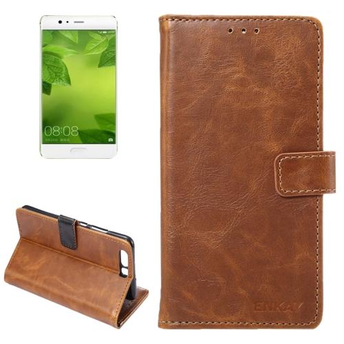 Huawei P10 Housse Etui Cuir PU Marron Texture Peau ALS17982