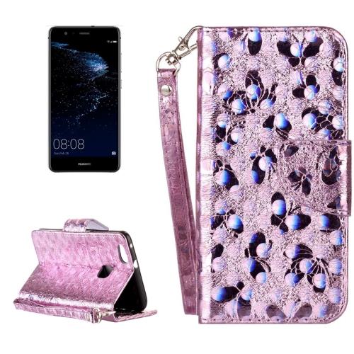 Huawei P10 Lite Housse Etui Cuir PU Argenté papillon ALS18054