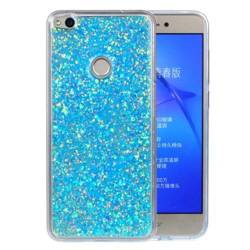 Huawei P8 Lite (2017) Coque Protection TPU Bleu Effet Brillant ALS18219