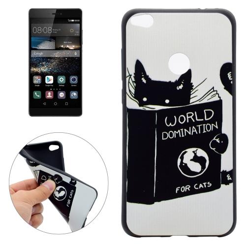 Huawei P8 Lite (2017) Coque Protection TPU Noir Imitation Chat ALS18227