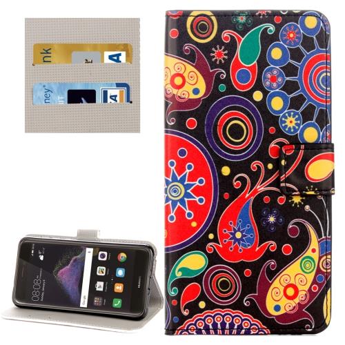 Huawei P8 Lite (2017) Housse Etui Cuir PU Poissons Fleurs Coloré ALS18254