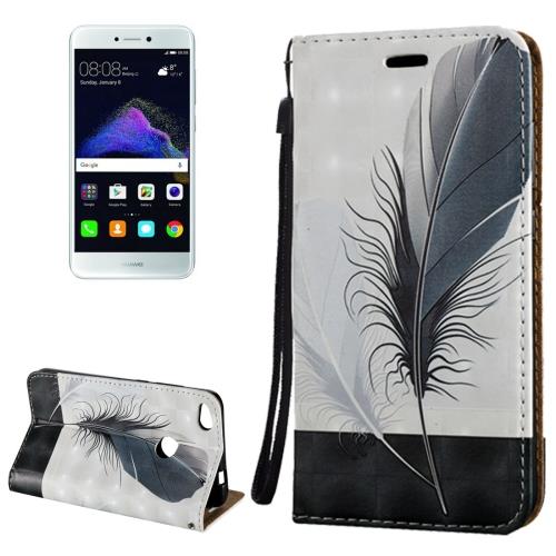 Huawei P8 Lite (2017) Housse Etui Cuir PU 3D Plumes ALS18259